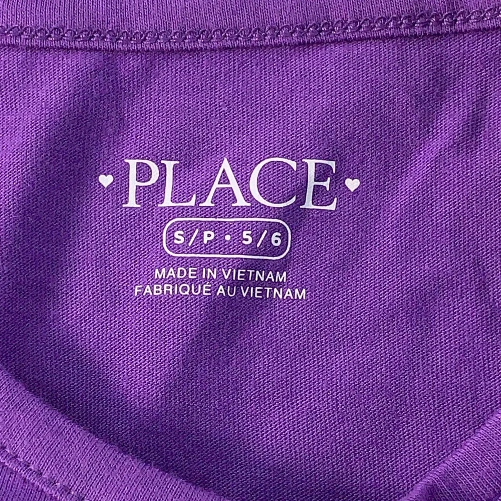 The Children's Place Girls Size Small 5/6 Purple White Basic Layering Tees NWT